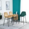 Velvet Cover Yellow Bar Stool High Chair-1