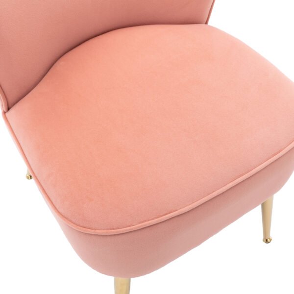 Pink Velvet Fabric Upholstered Seat Chairs-5