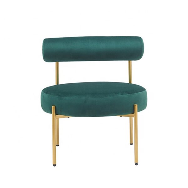 Modern Velvet Fabric Upholstery Metal Leisure Chair-3