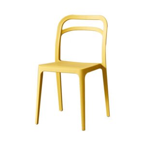 Outdoor Modern Restaurant Stackable PP Dining Plastic Chairs Yellow-1
