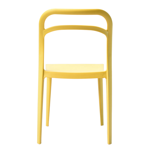 Outdoor Modern Restaurant Stackable PP Dining Plastic Chairs Yellow-3