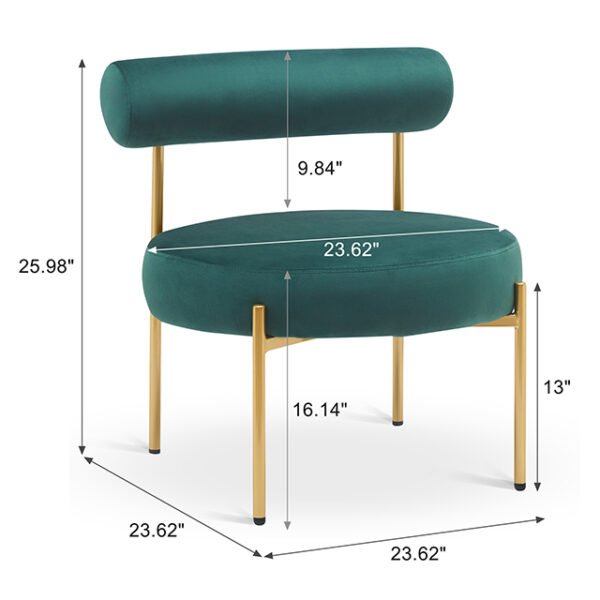 Modern Velvet Fabric Leather Upholstery Metal Leisure Chair-5