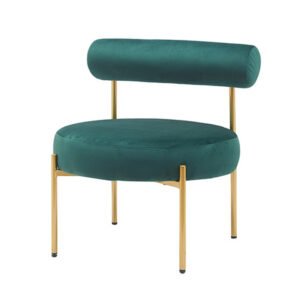 Modern Velvet Fabric Leather Upholstery Metal Leisure Chair-1