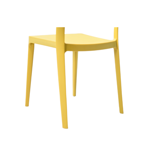 Outdoor Modern Restaurant Stackable PP Dining Plastic Chairs Yellow-5