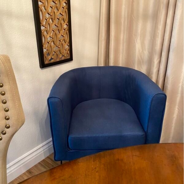 Modern Classic Style Linen Armchair Blue-2