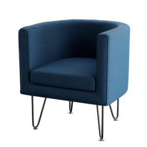 Modern Classic Style Linen Blue Metal Leg Living Room Chair-1