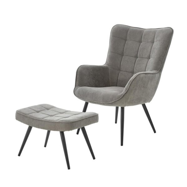 Nordic Style Fabric Lounge Chair With Metal Legs Chairs-1