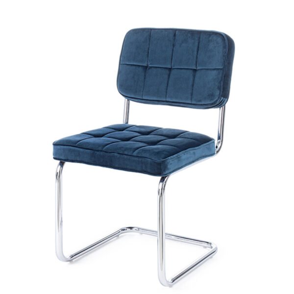 Modern Classic Blue Cover Full Velvet Fabric Z Dining Chair-1