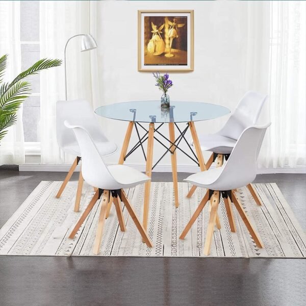 Morden Tulip Chair Wooden Legs Plastic New Wood Style-2