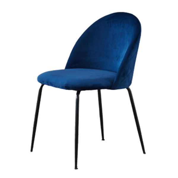 New Design Velvet Back Dining Chair With Metal Legs-1