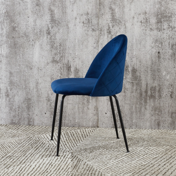 New Design Velvet Back Dining Chair With Metal Legs-3