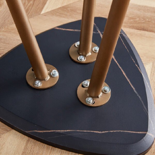 Modern Marble Lrregular Shape Coffee Table With Metal Legs-3